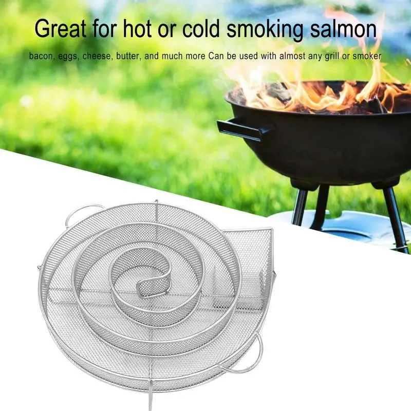 Cold Smoke Generator For BBQ Grill Smoker Wood Dust Hot Cold Smoking Salmon Meat Burner Cooking Stainless Camping BBQ Tools
