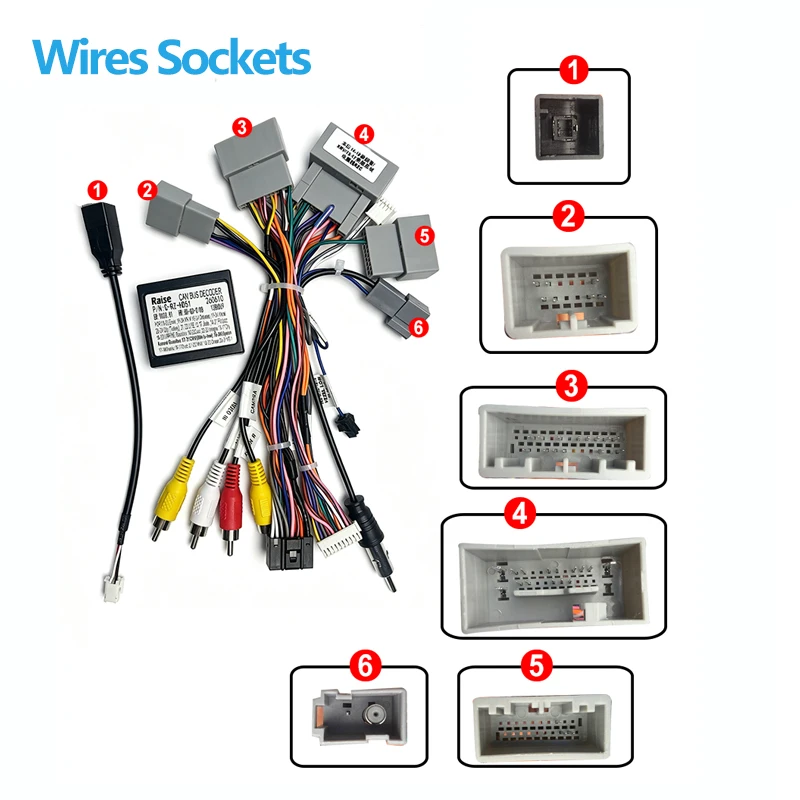 Android Car Radio Canbus Box Decoder for Honda HR-V HRV XRV Vezel Fit Jade Jazz 16 Pin Wiring Harness Plug Power Cable Adapter
