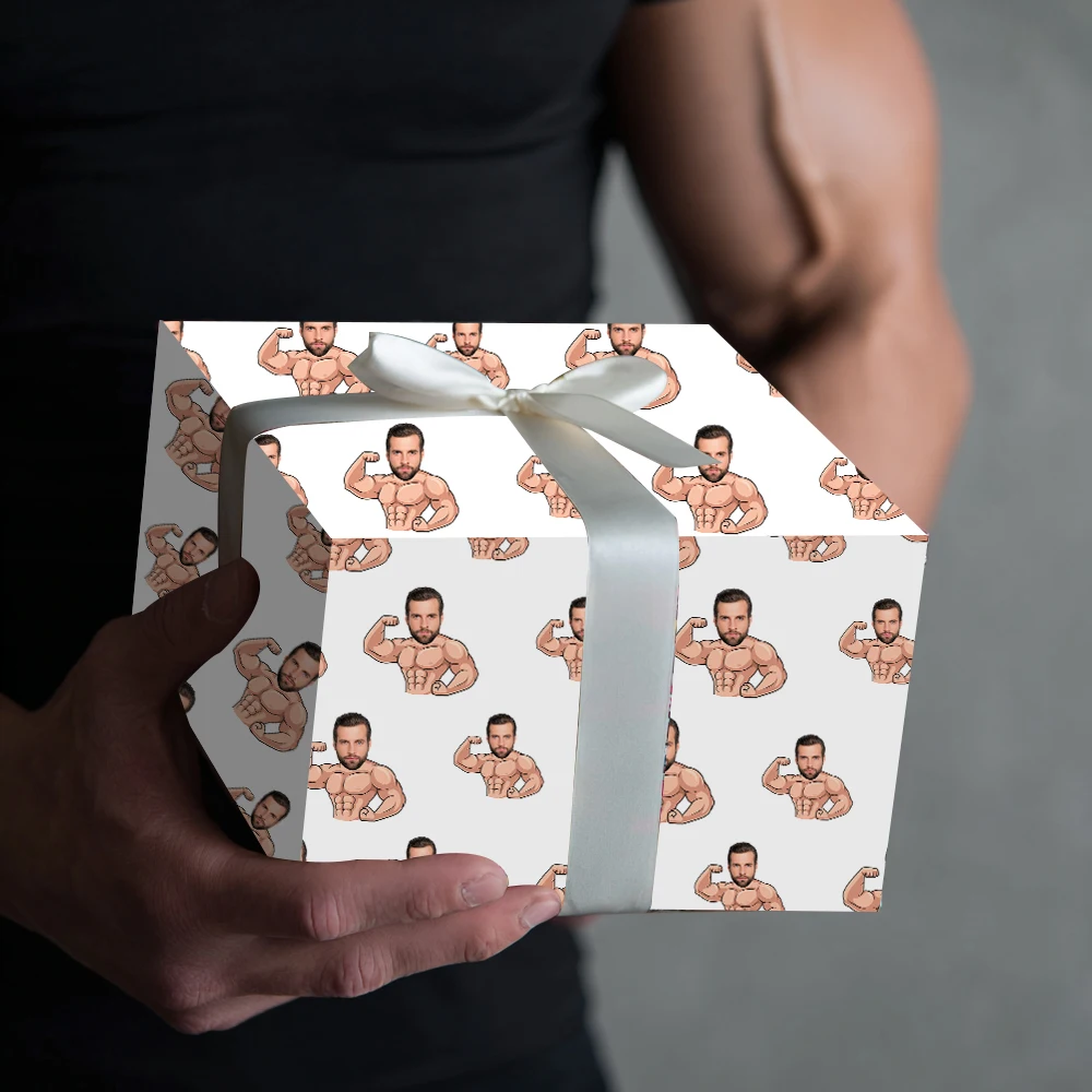 ورق تغليف هدايا لصور الوجه لحفلات أعياد الميلاد وحفلات البكالوريوس وحفلات أعياد الميلاد وحفلات التبريد ورق تغليف الهدايا