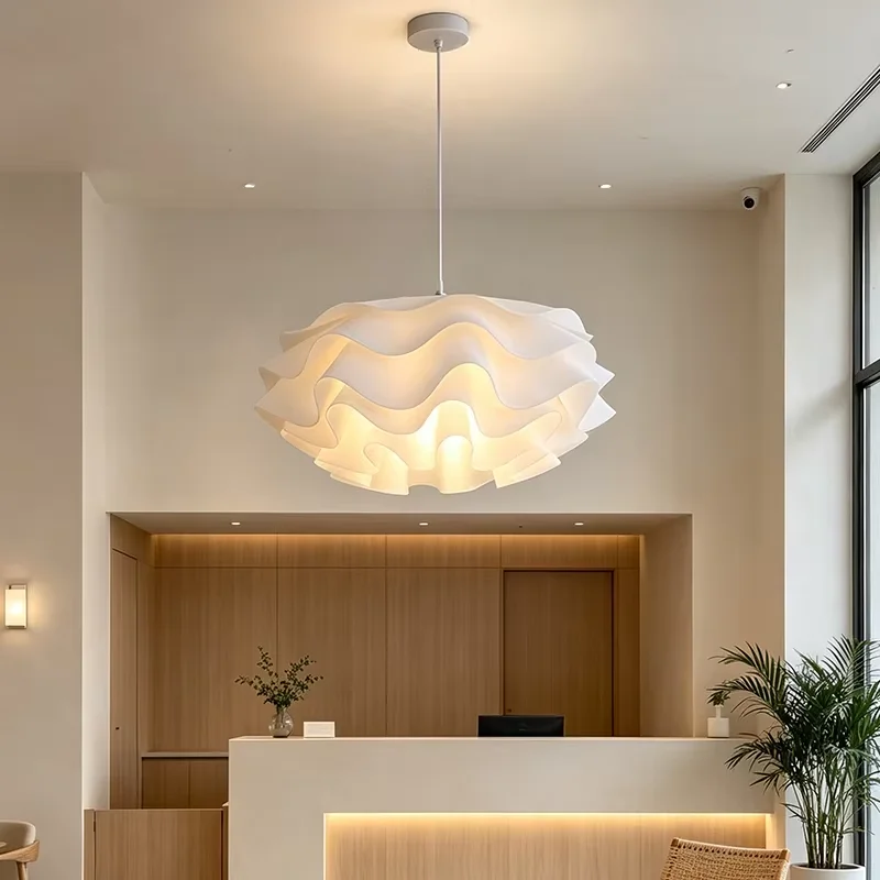 Romantic Flowers Chandelier E27 LED Pendant Lamp  With Warm Lights Nordic Creamy Wind Hanging Lamp Living Dining Home Decor