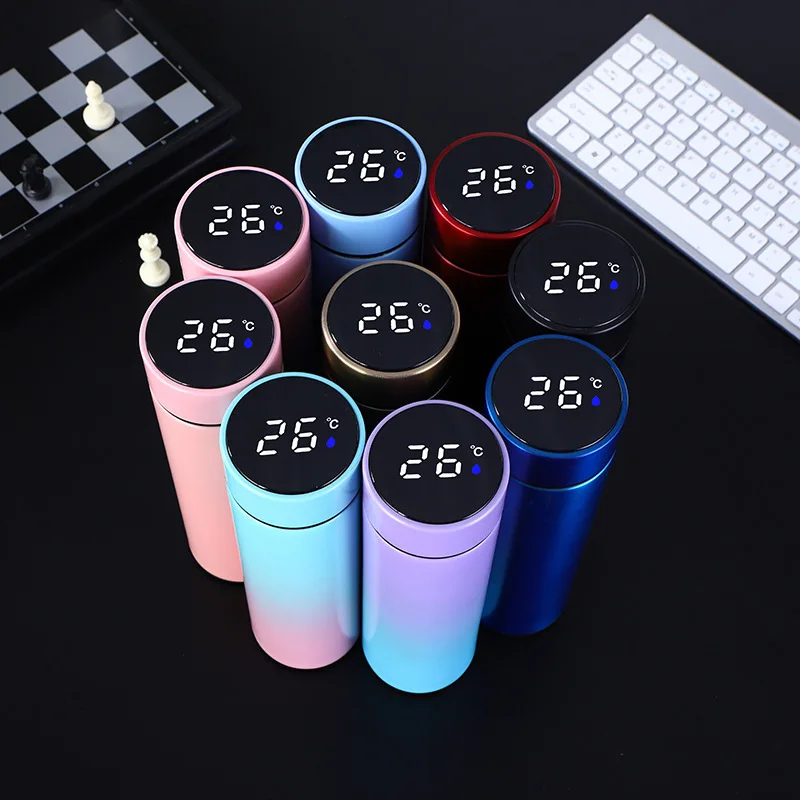 

500ML Smart Water Bottle Thermos Bottle Stainless Steel Vacuum Flasks Intelligent Temperature Display Thermoses Coffee Mug Cup