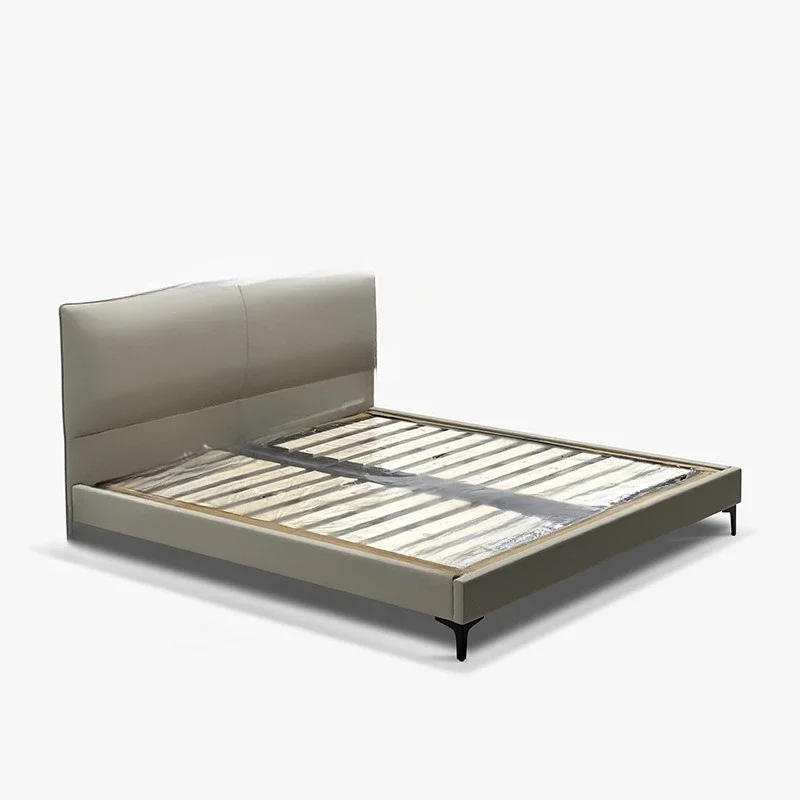 Italian minimalist designer first-layer cowhide bed
