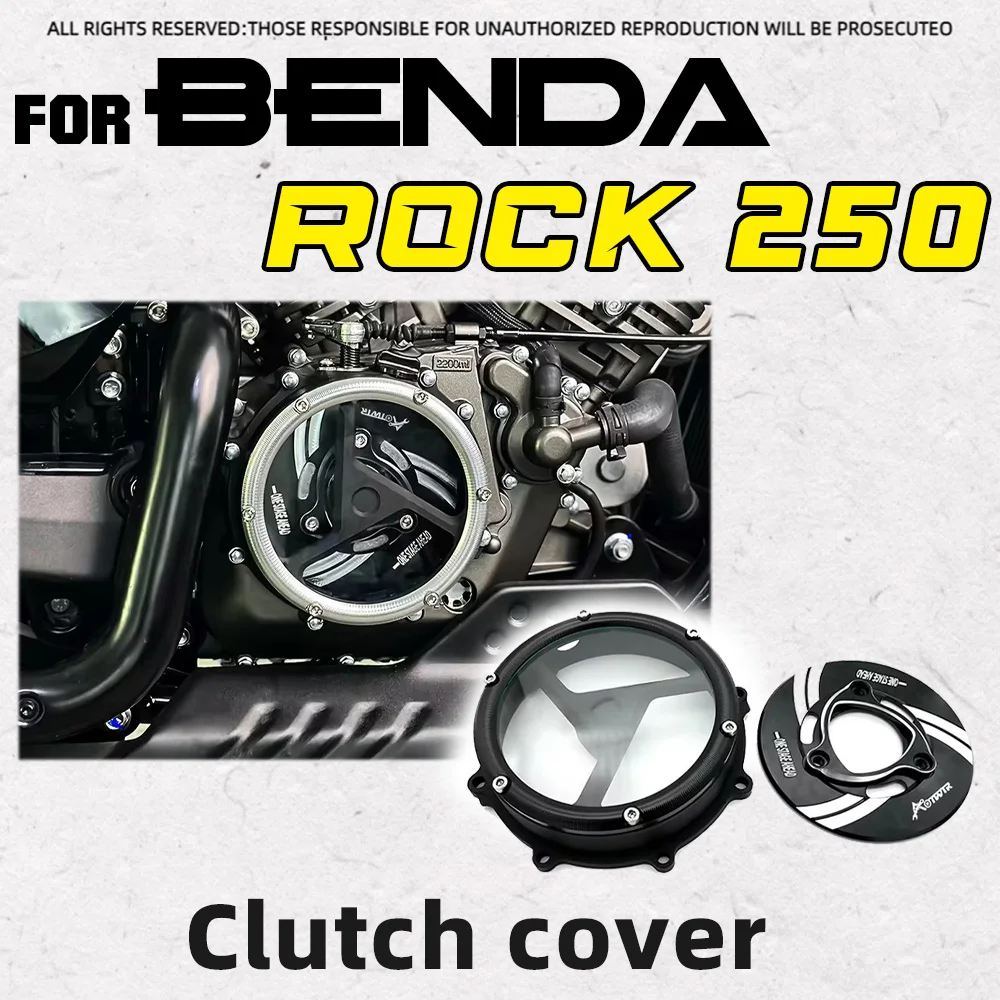 Modified Clear Clutch Housing Engine Side Guard Compatible with BENDA ROCK 250 Motorbike Upgrade Parts