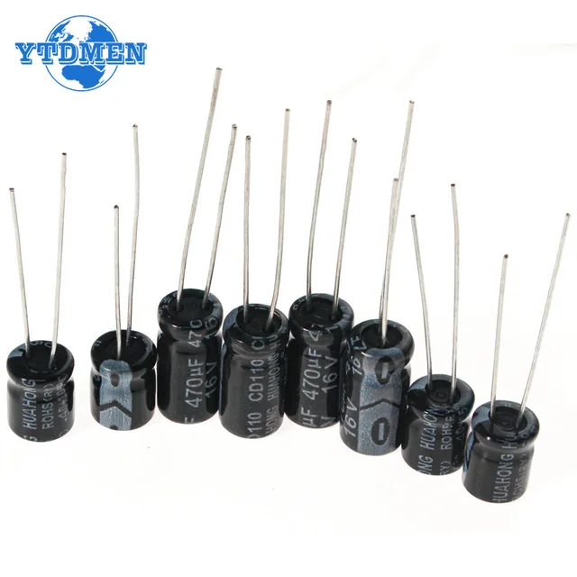 120pcs Electrolytic Capacitor 16V 25V 50V Aluminum Electrolytic Capacitor Kit 12 Values 1uF-470uF DIP Electrolyte Capacitors 4