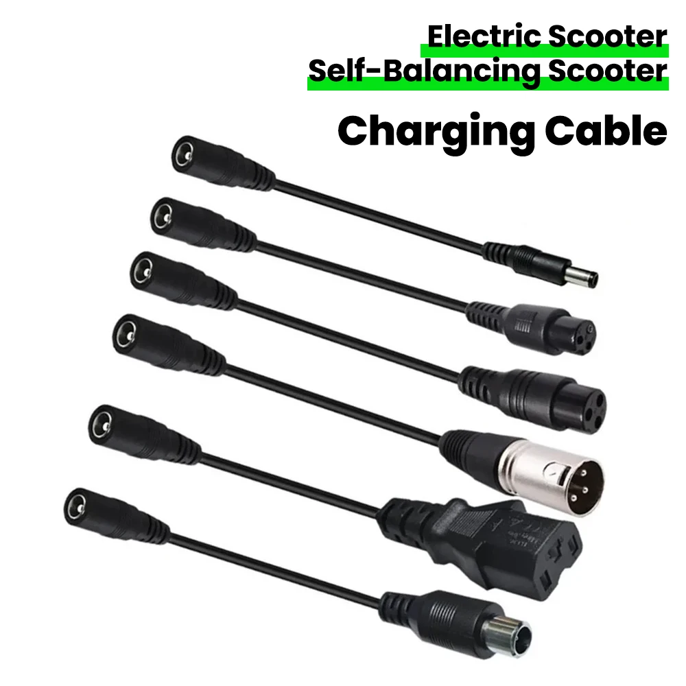 DC 5.5X2.1 To M12 M16 3Pin XLR RCA IEC 3P 8016 5525 Adapter Connector Cable for Scooter Electric Bike Charger Accessories Plug