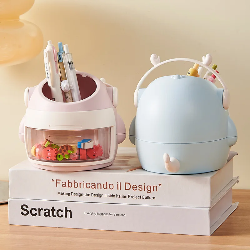 데스크탑 크리 에이 티브 펜 컨테이너 만화 디자인 감각 홈 오피스 학생 펜 버킷 편지지 주최자