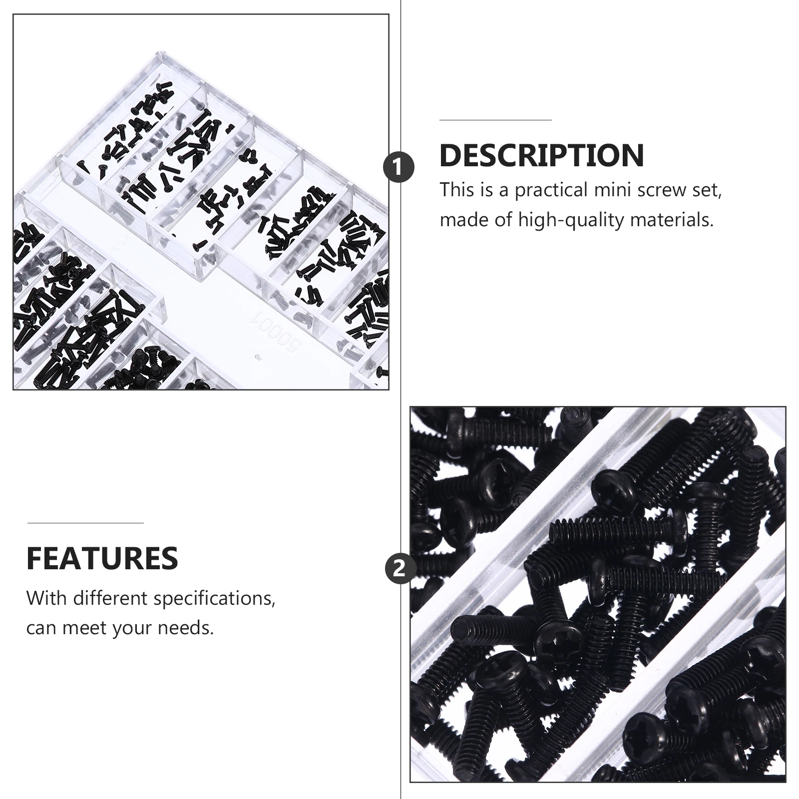 

1 set Miniature Screw Kit High Quality Repair Small Objects Glasses Watches Corrosion Resistant Various Specifications