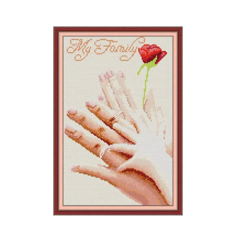 

Joy Sunday Happy Family Stamped Cross Stitch Kits Patterns 11/16/14CT Printing Counted Fabric DMC Threads Embroidery Needlework