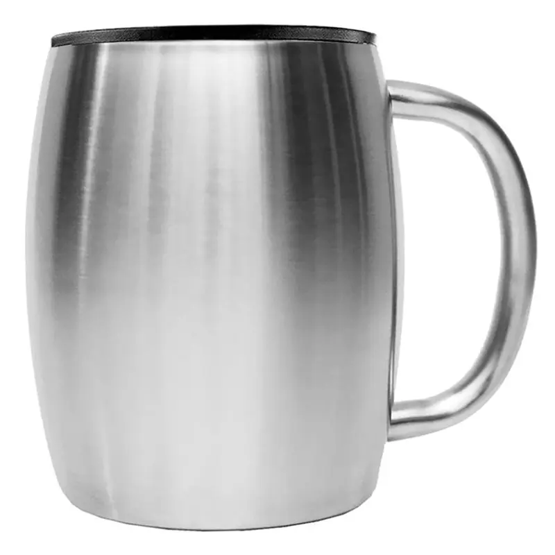 

ABBY-Thermal Double Wall Insulated Stainless Steel Portable 420Ml Beer Mug Light Weight Office Water Cup