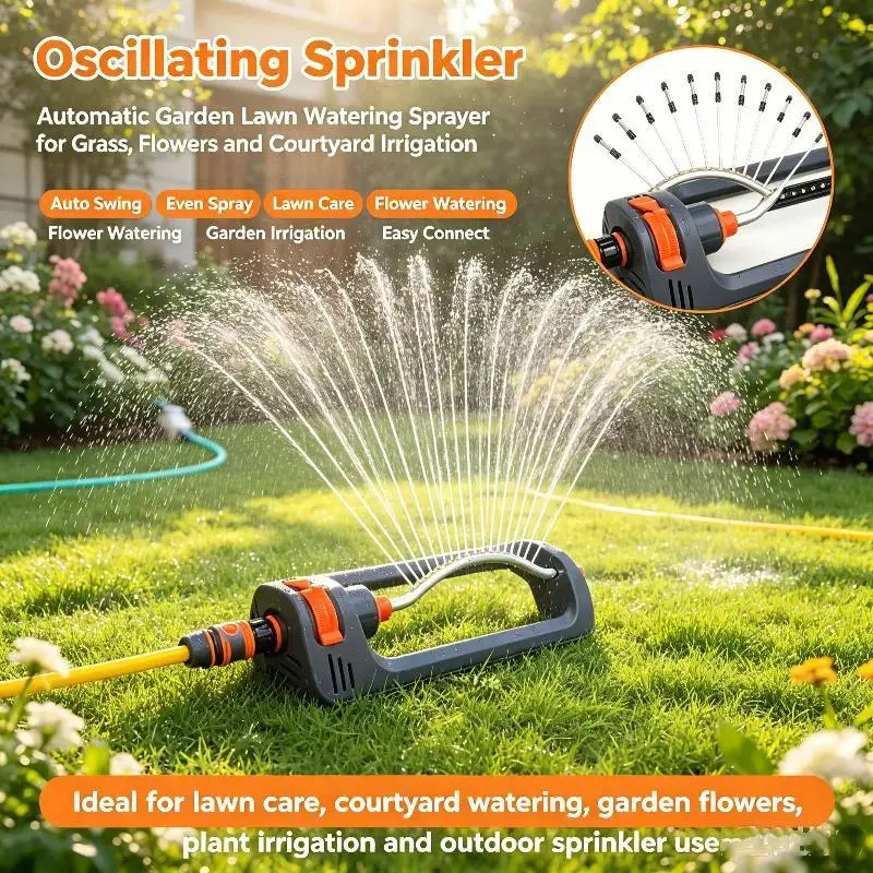 Garden Watering Courtyard Nozzle Automatic: 1Pcs Swing Sprinkler Gardening Lawn Watering