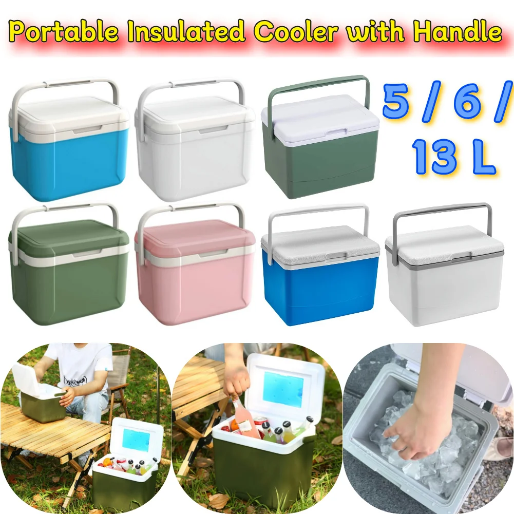 

5/6/13 L Outdoor Cooler Box Portable Fresh-Keeping Incubator Large Capacity Food Storage Box Cooler Car Ice Bucket for Camping