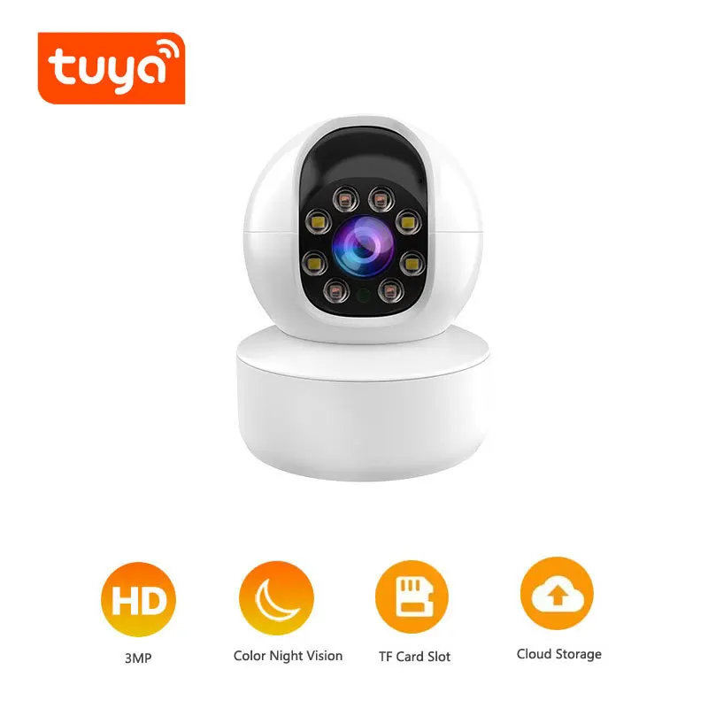 2MP 1080P Tuya APP Full Color Motion Detection WIFI PTZ  IP Dome Camera AI Humanoid Home Security CCTV Intercom Baby Monitor