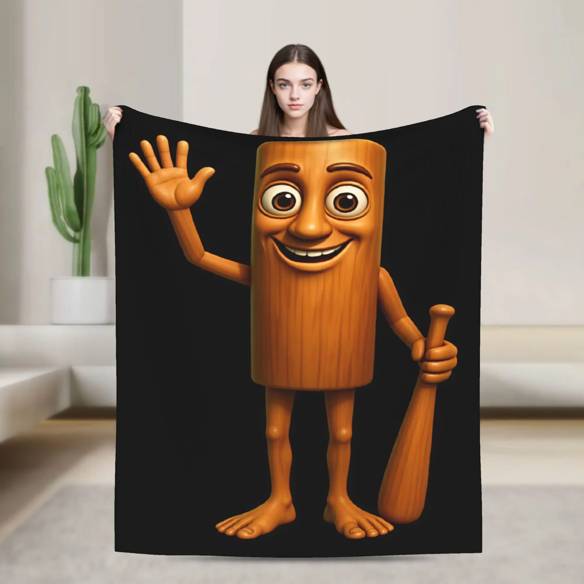 Cozy Bedding Throws Camping Tung Waving Hand Holding Blanket  Flannel Bedspread For Couch Chair Funny Sofa Bed Cover
