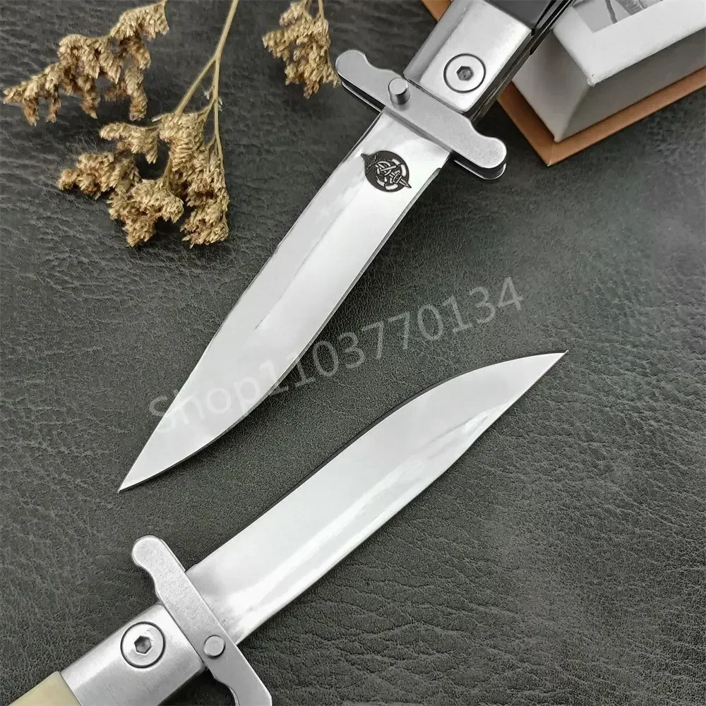 Russain Finka NKVD KGB Folding Knife 440C Blade ABS Handle Nylon Sheath Pocketknife Outdoor Military Survival Adventure Tools