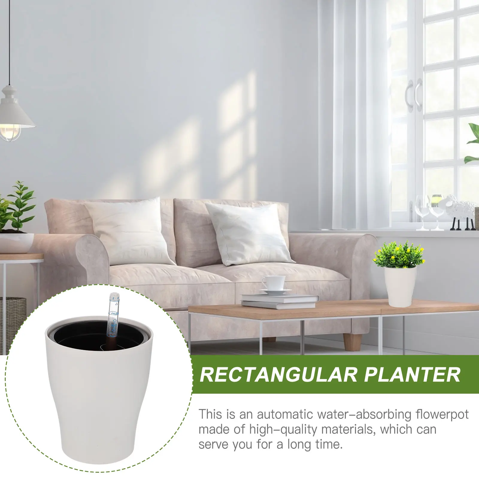 

Self Watering Flower Pot With Water Level Indicator Indoor Planter Automatic Absorption Container For Plants Herbs Vegetables