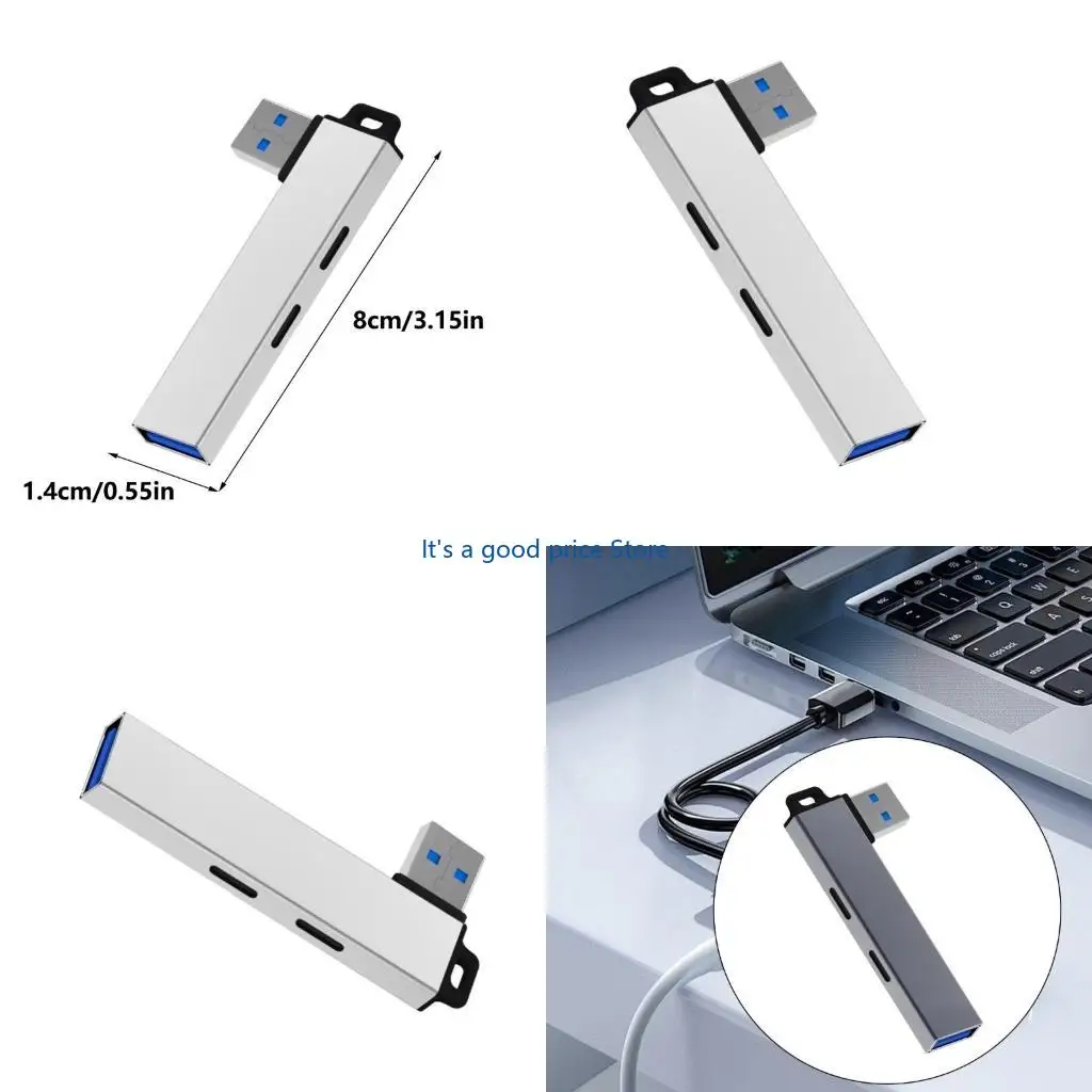 

Компактный концентратор USB3.0 USB3.0 на 2, концентратор типа C и USB3.0 для легкого расширения портов, совместимый с Windows Linux Android