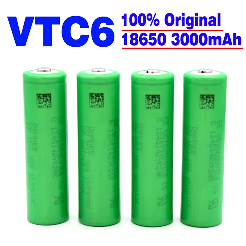 2- 4 Pcs  VTC6 3.7V 3000mAh Rechargeable Li-ion Battery 18650 for US18650  30A Toys Flashlight Tools