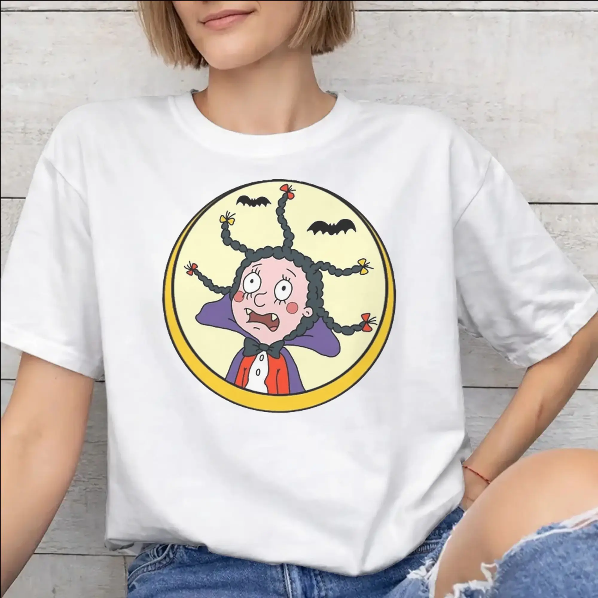 Mens Womens Mona The Vampire Anime Shirt Pure Cotton New Arrival T-Shirt  Top Clothing