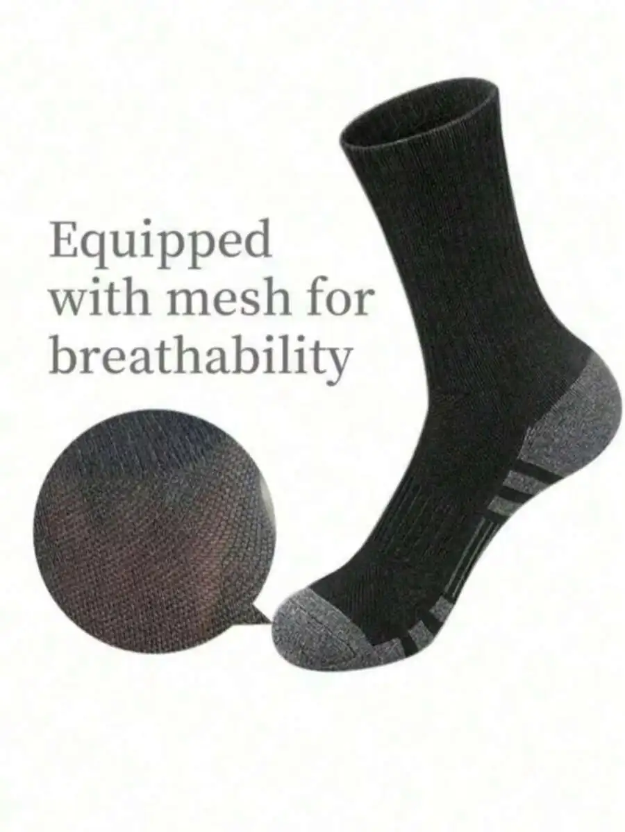 

Mens Mid-Calf Socks With Mesh Breathability Casual Comfort All Season