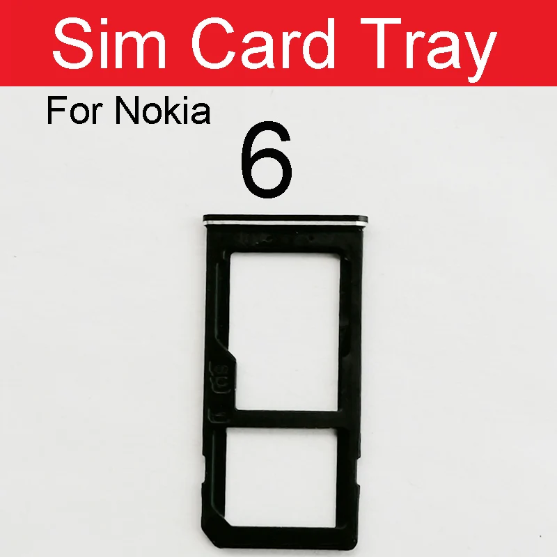 Sim Card Tray Holder For Nokia 6 6.1 Plus 6.1 2018 TA-1016 TA-1043 TA-1045 TA-1068 X6 Sim Reader Card Slot Adapter Repair Parts