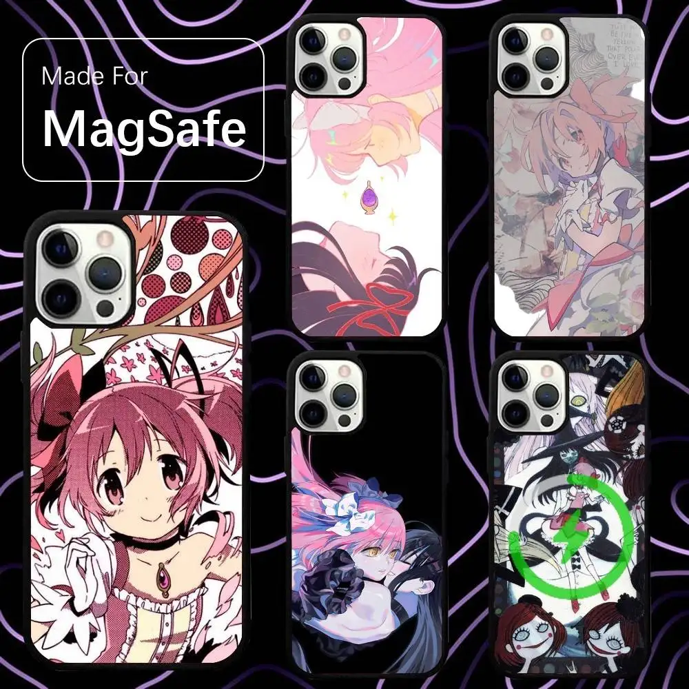 

Madoka Magica ANIME Phone Case For iPhone 16,15,14,13,12,11,Pro,Max,Plus,Mini,SE New Magsafe Magnetic Wireless Charging