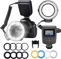 Neewer RF-550D Marco LED Ring Flash LCD Display for Nikon Canon DSLR Camera New