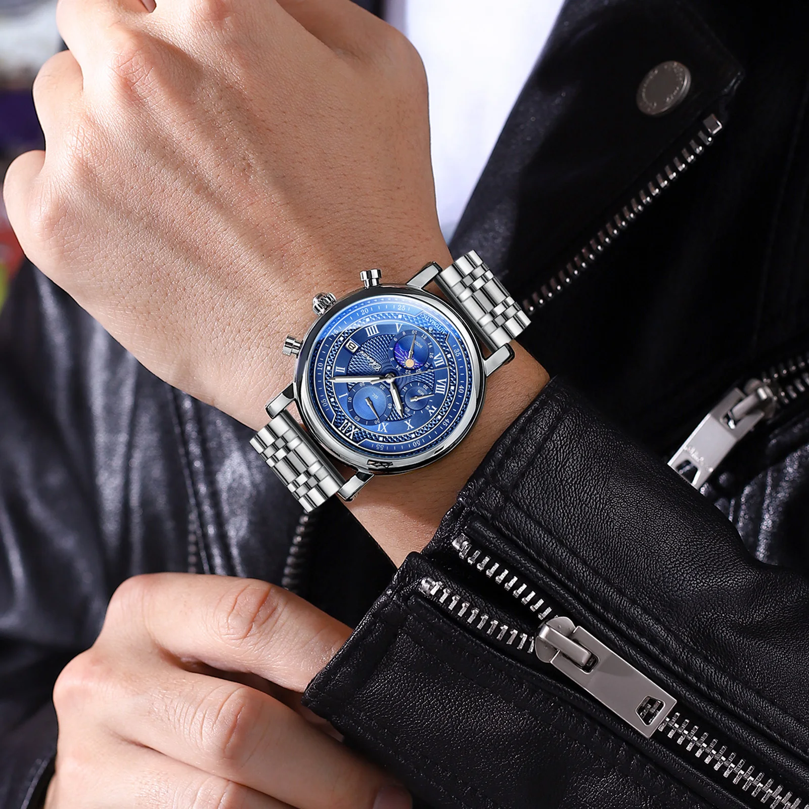 CHENXI جديد ساعات رياضية غير رسمية للرجل مقاوم للماء كرونوغراف القمر المرحلة تاريخ ساعات كوارتز 2025 ساعة رجال الأعمال الفاخرة