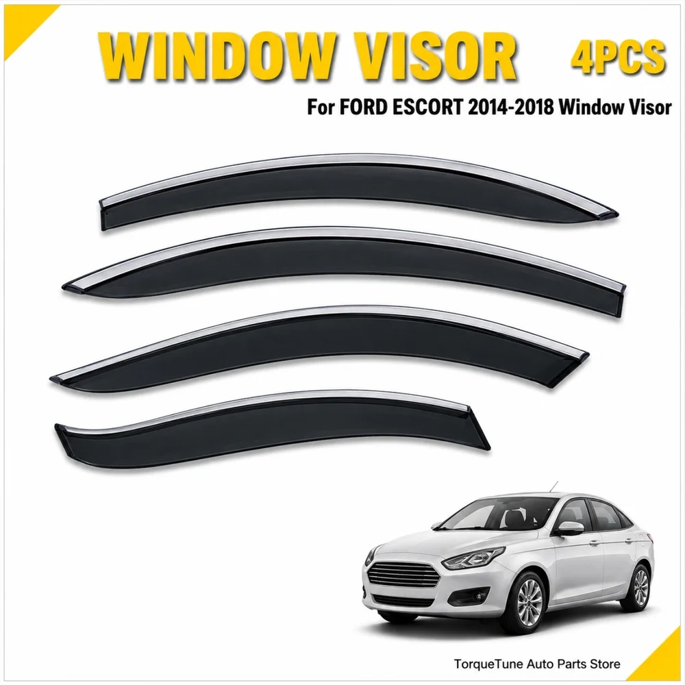 Premium Direct Fit Window Visor Wind Deflector Sun Shade Weather Shield For FORD ESCORT 2014-2018 Door Window Guard Vent