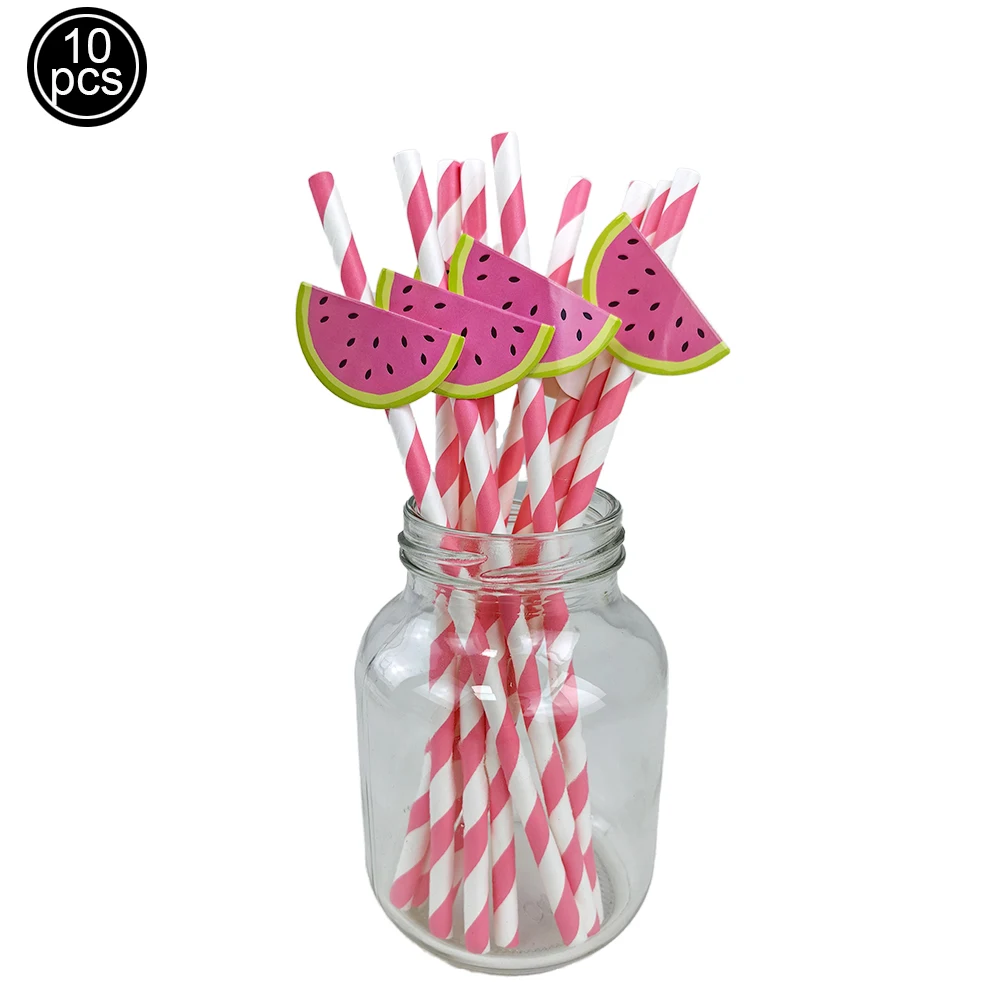 Wassermelonen-Geschirr, Kindergeburtstag, Party, Pappteller, Servietten, Strohhalme, Tassen, Dekorationen, Sommer-Partys mit Wassermelonenmotiv – Detail 6