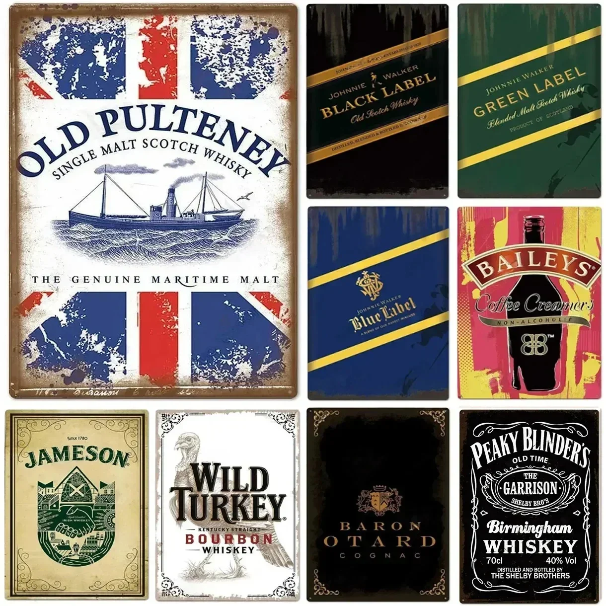 

1Pc Wine Aluminum Signs Red Label Wall Decoration Plaque Vintage Art Poster Iron Painting for Man Cave Home Cafe Garden Club Bar