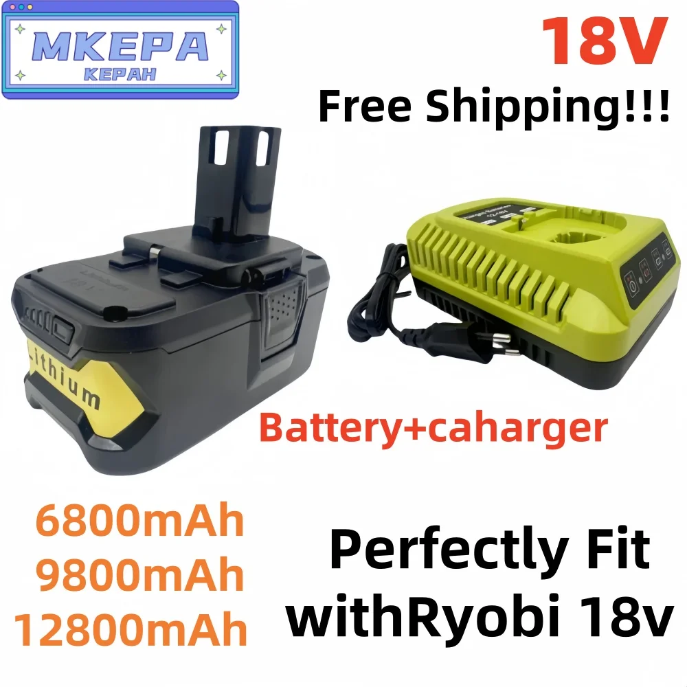 18v 9800Ah For RYOBI P108 18V One+ Plus Battery 18 Volt Lithium-Ion Power Tools P104 P107 RB18L50 RB18L20 P108 ryobi lithium