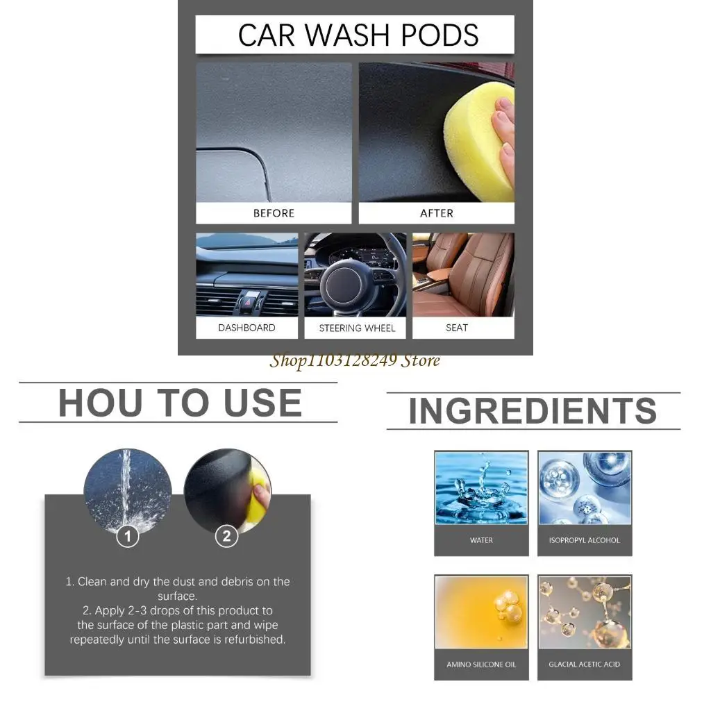 

N5KD CAR Пластиковый реставратор Agat Agent Auto Plastic Rubber Expreder Repair Cleaner