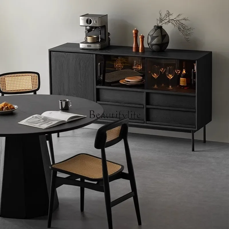 

ls 42 Solid wood side cabinet French black locker