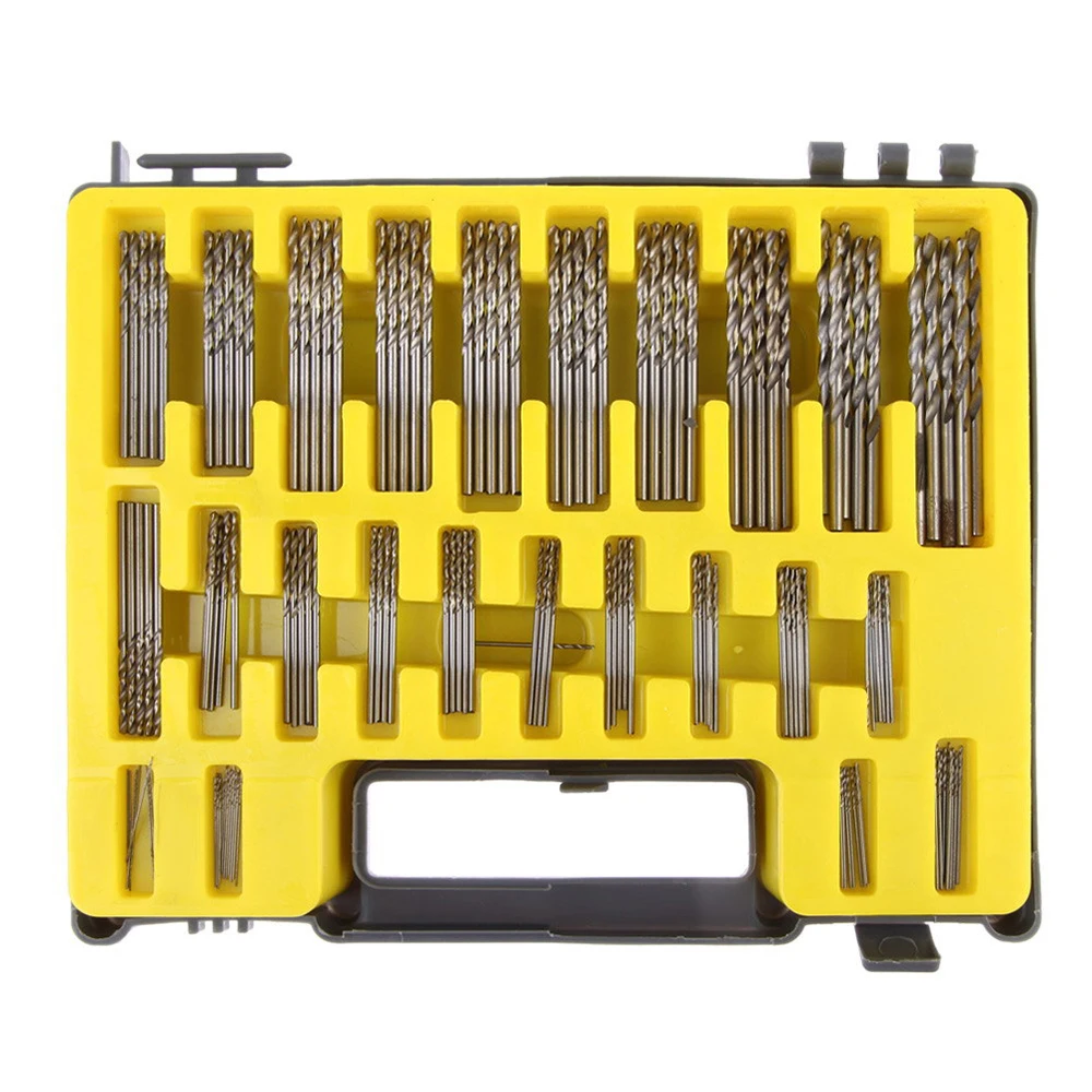 150PC Mini Fried Dough Twists Drill Plastic Box 0.4-3.2mm Small Drill Box Mini Straight Shank Fried Dough Twists Drill Set