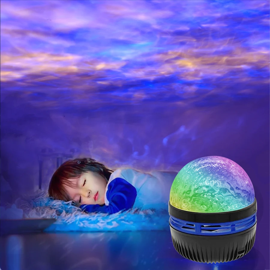 Starlight projection water ripple aurora atmosphere lamp projection creative colorful rotating lamp nightlight bedside