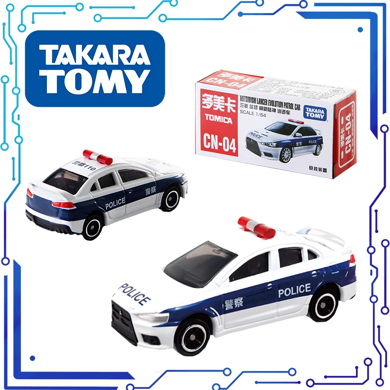 10CM TOMY Alloy Police Car Mitsubishi CN-04 425717 TOMICA Toy Vehicle Metal Model Children Gift Present Decoration Original