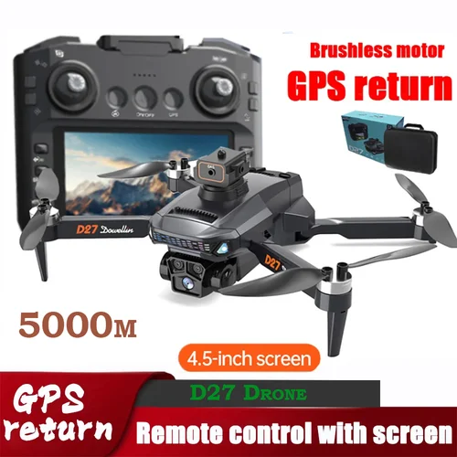 2025 D27 Pro MAX GPS 드론 8K 전문가용 HD 카메라 5G WIFI FPV 360 °   장애물 회피 브러시리스 대형 화면 RC 쿼드콥터