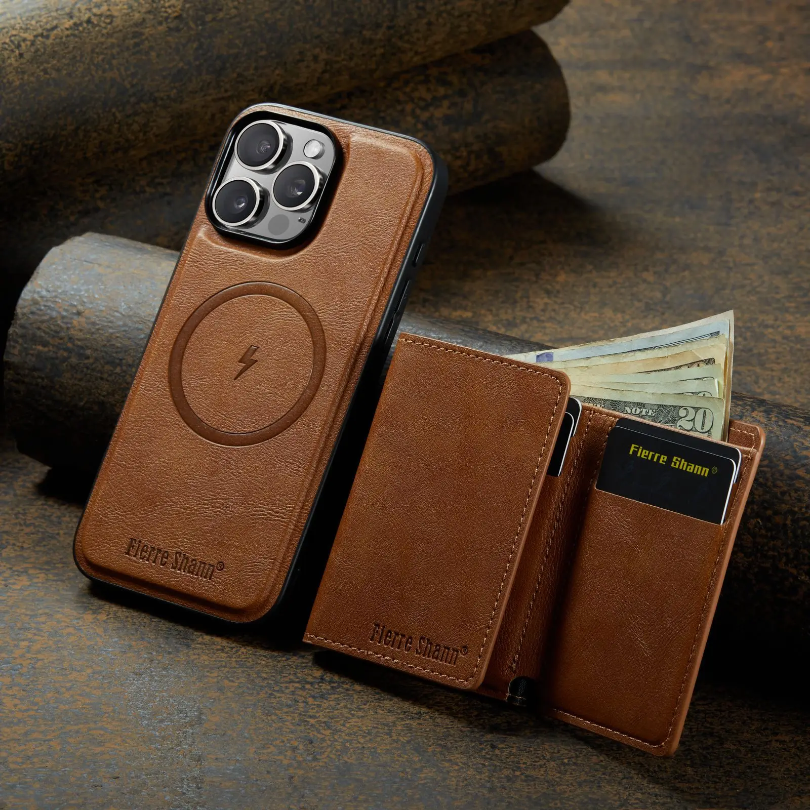 ที่ถอดออกได้กระเป๋าสตางค์หนังสําหรับiPhone 16 Pro Max 17 Air 16e 15 Plus 14 13 12 11 7 8 SE3 ฝาครอบชาร์จแม่เหล็ก