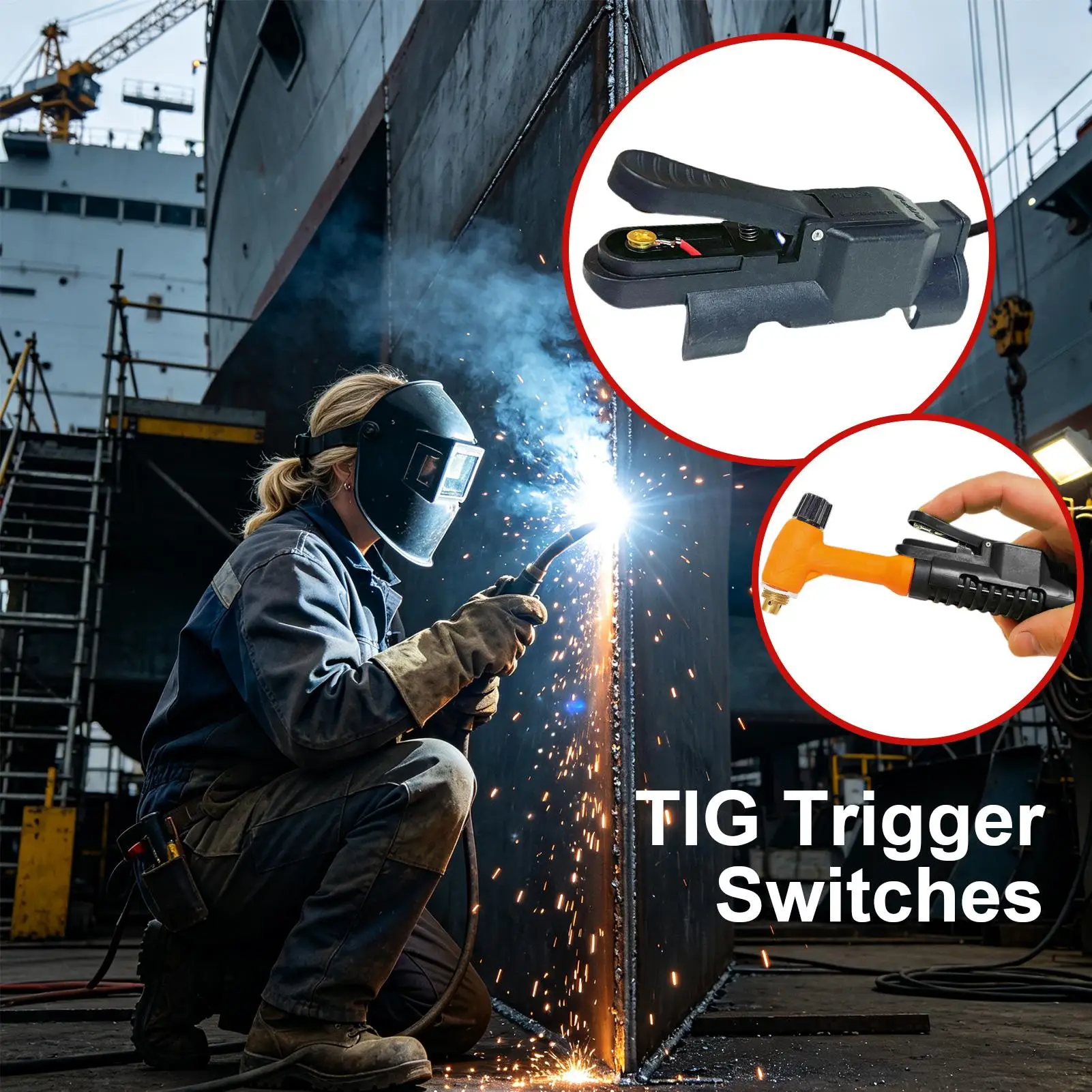 Welding Touch Button Ergonomic Anti-Slip Precise Quick Release On/Off Clip Welding Torch Button for Welder Metal Fabrication