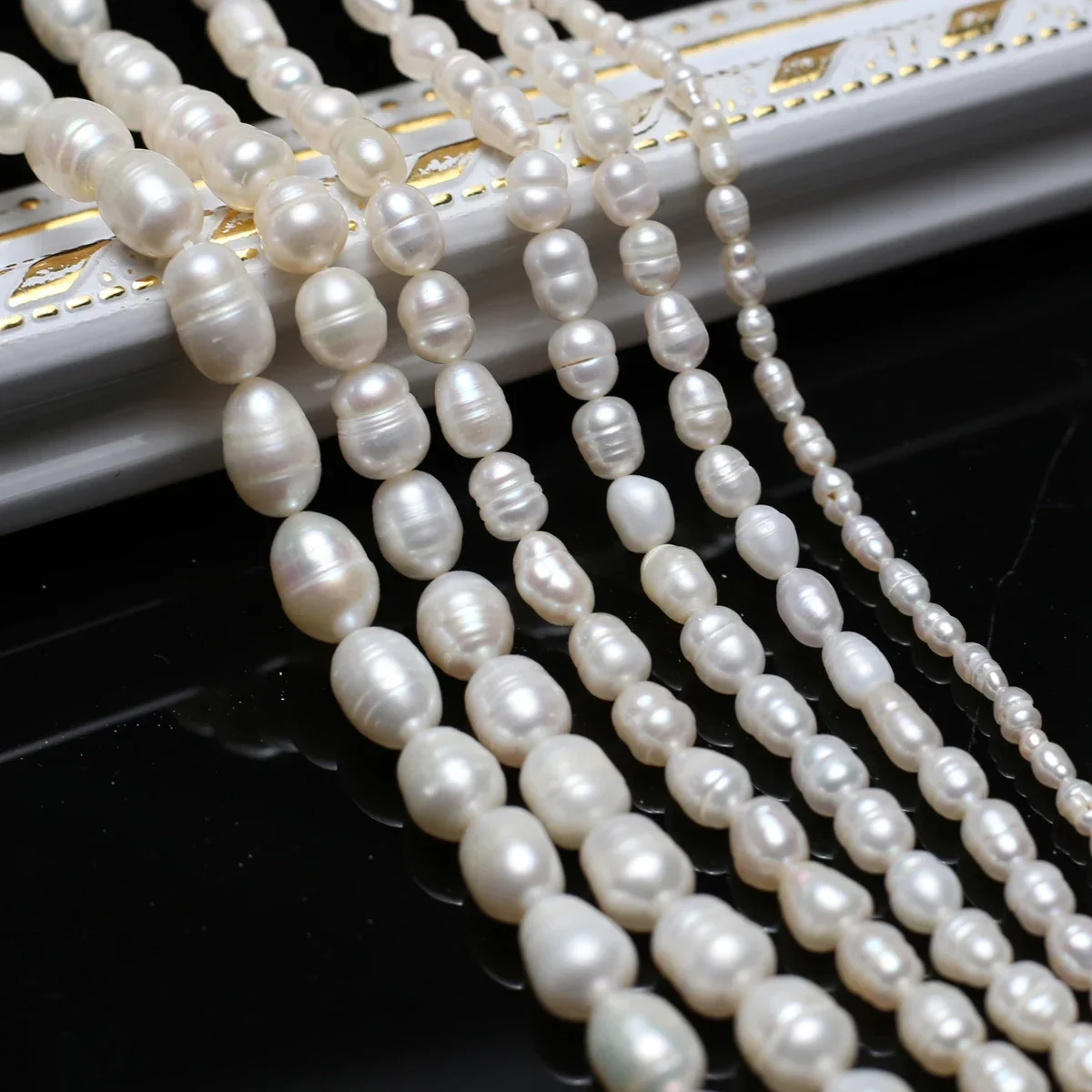 

3-4mm Natural Freshwater Pearl Beads Rice Shape 100% Real Pearls Exquisite Bead For Jewelry Making DIY Bracelet Necklace Earring