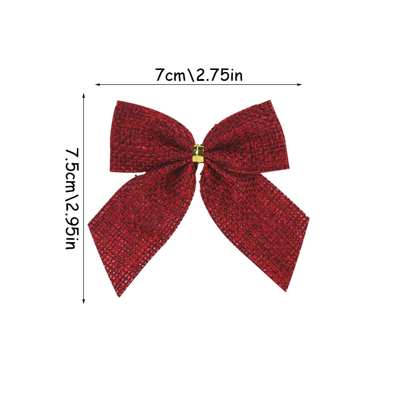 10/20pcs Christmas Bows Decoration Xmas Tree Hanging Pendant Ornaments Gold Red Bowknot Home New Year Gift Decor 2023 Navidad