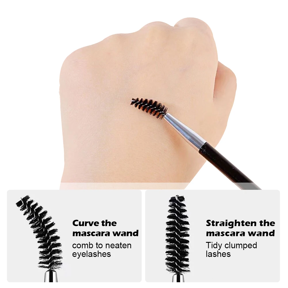 눈썹 브러쉬 속눈썹 빗 메이크업 브러쉬 듀얼 엔드 각진 브러쉬 2 in 1 속눈썹 눈썹 브러쉬 세트 메이크업 도구 속눈썹 브러쉬