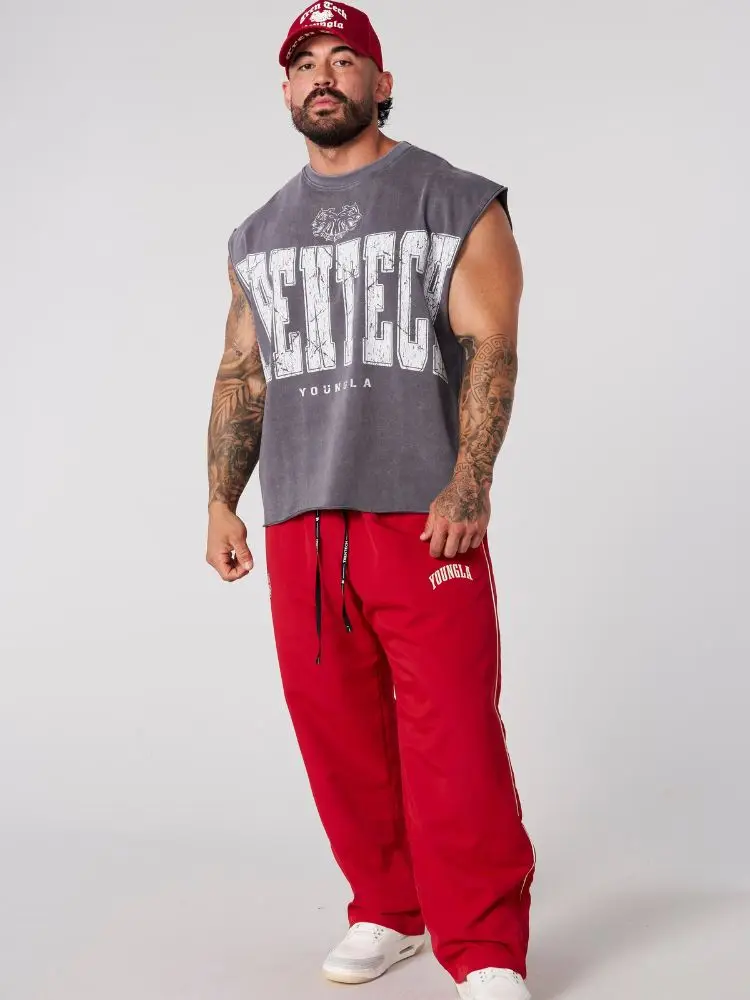 Chaozhou brand hot sales high street American retro washable old vest boys summer ins Chaozhou brand sports pure cotton sleevele image 5