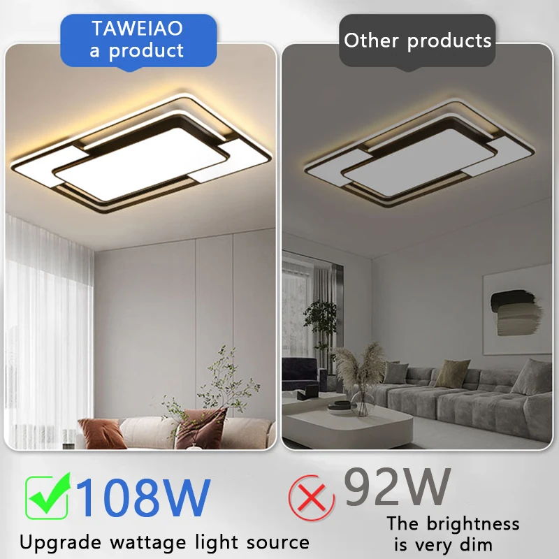 Living Room LED Ceiling Lamp for Kitchen Dining Bedroom Study Indoor Lighting Fixture HomeDecor Modern Lustre Ceiling Chandelier