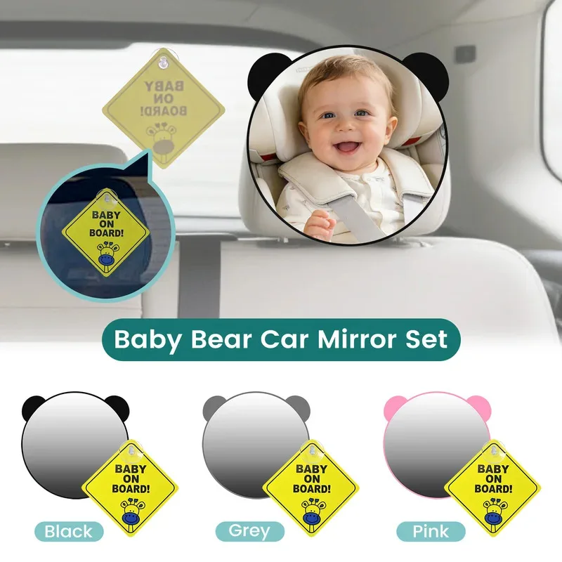 Baby Car Mirror for Rear Facing Infant with Wide Crystal Clear View, Shatterproof, Adjustable, Crash Tested Car Rearview Mirror
