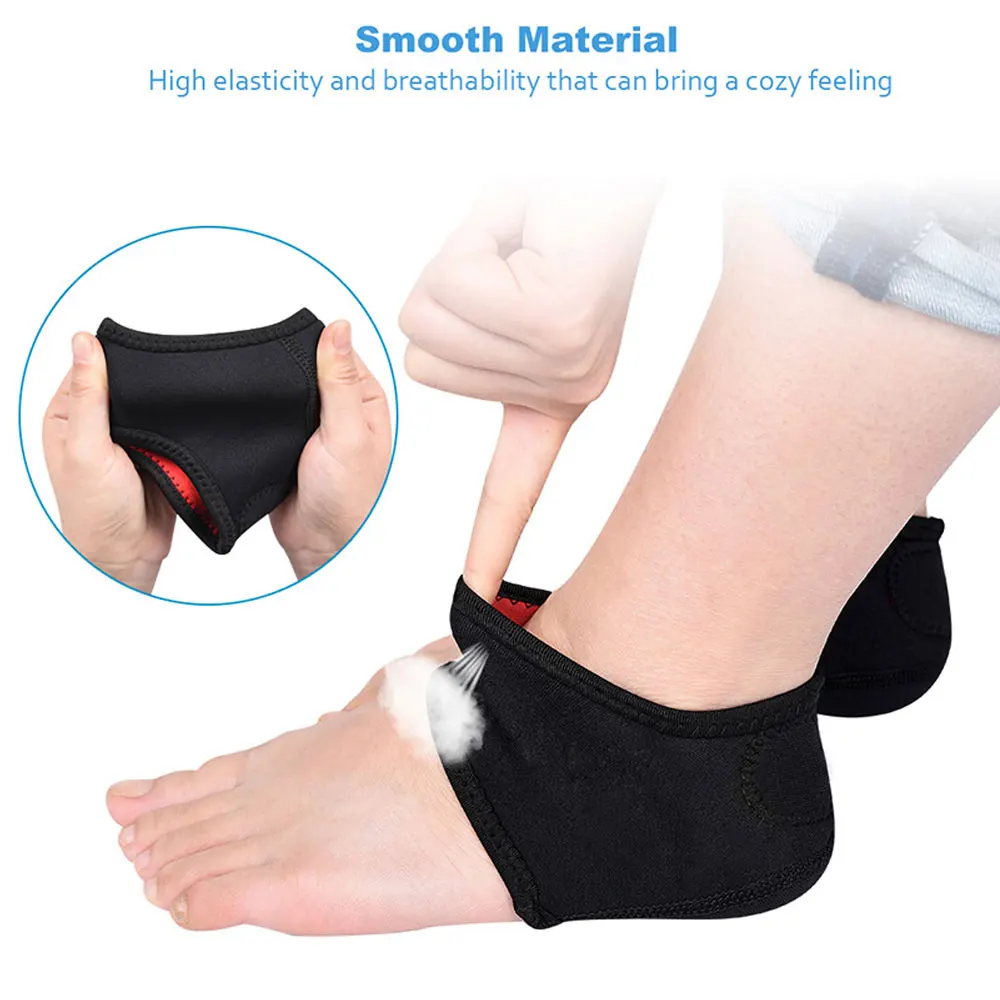 1Pair Plantar Fasciitis Nylon SBR Sleeve Protective Heel Air Support Reduce Pressure on Heel, Relief Heel Pain and Cracked Heel