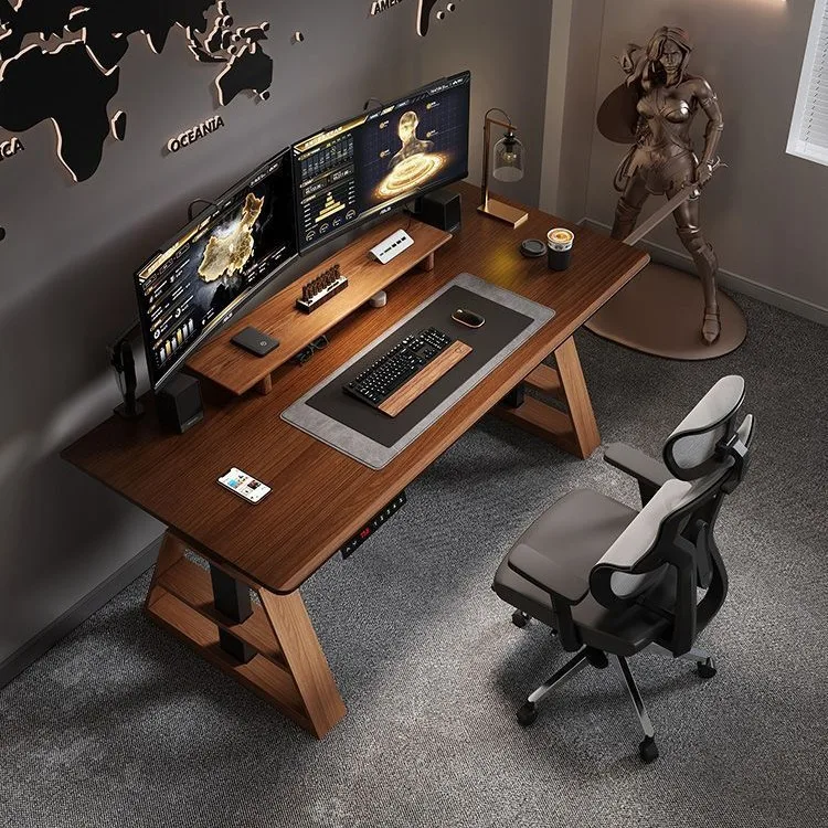 Camera da letto moderna con scrivania per computer con ascensore semplice