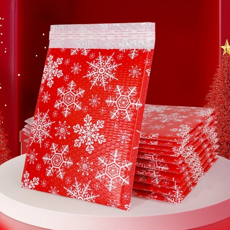Snowflake Printed Bubble Bags Self Sealing Express Packaging Bags Logistics Shipping Mailing Bag Clothing Packing Shipping Bags