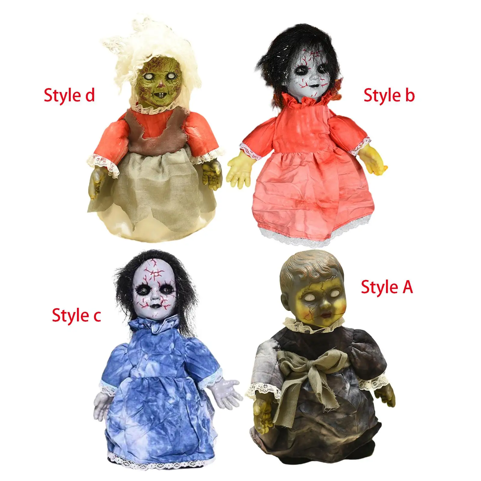 Creepy Doll Terror Decoration Toy Haunted Doll for Bar Home Haunted House