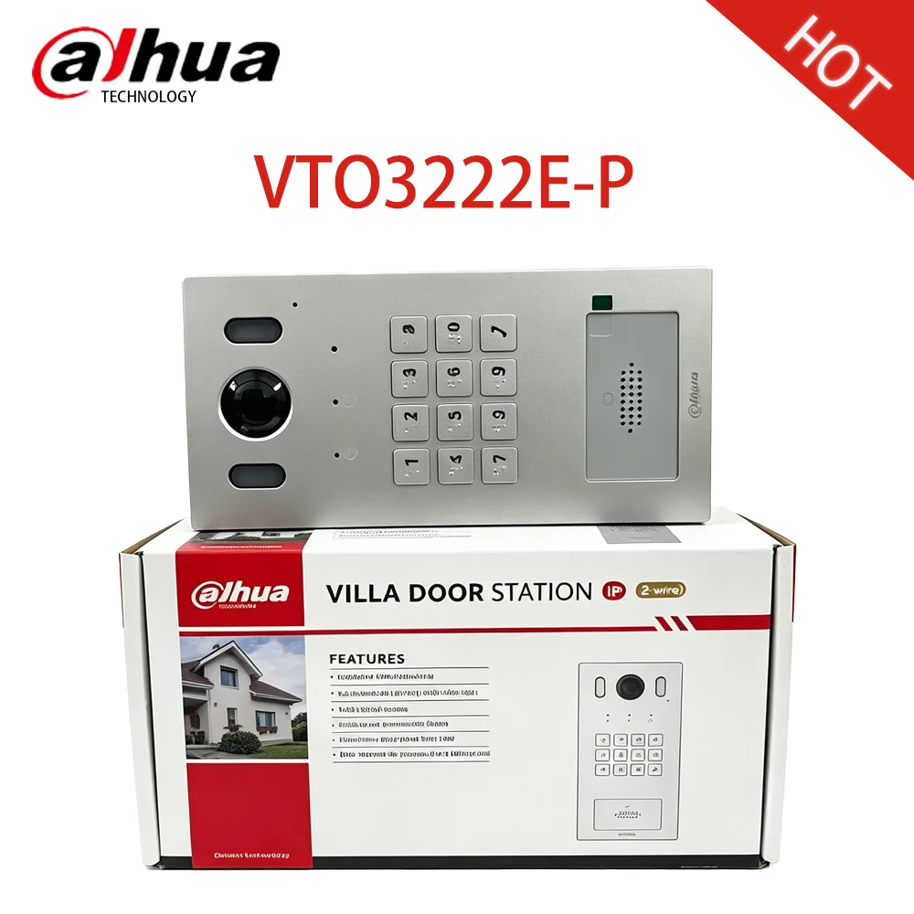Dahua VTO3222E-P Original 2-wire Video Intercom 2MP IP Apartment Doorbell With Keypad Support PoE IC/Password/Remotely Unlocks